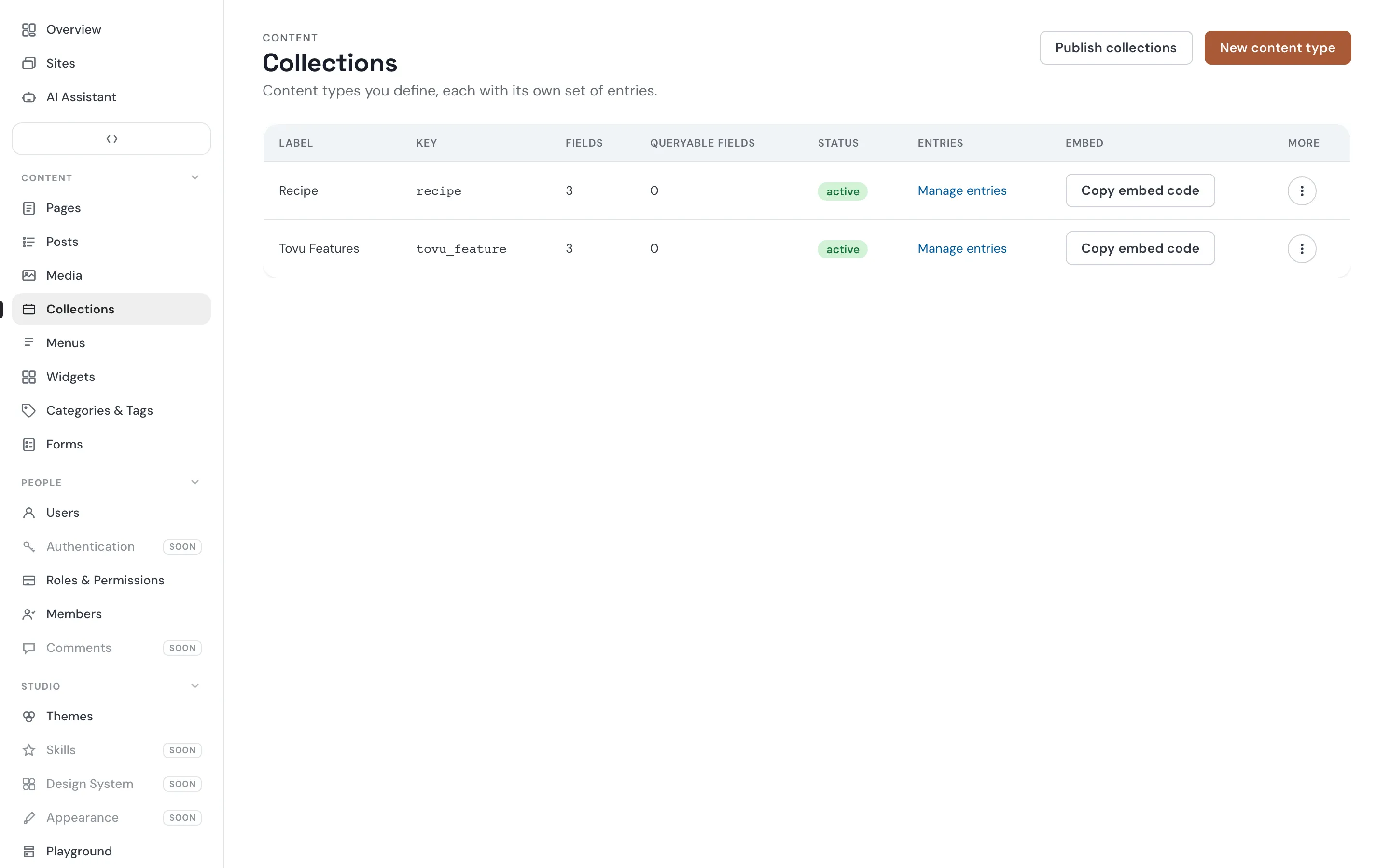 Admin — Collections